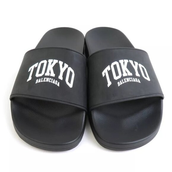 Auth BALENCIAGA TOKYO Sandals Black/White Rubber - Picture 8 of 16